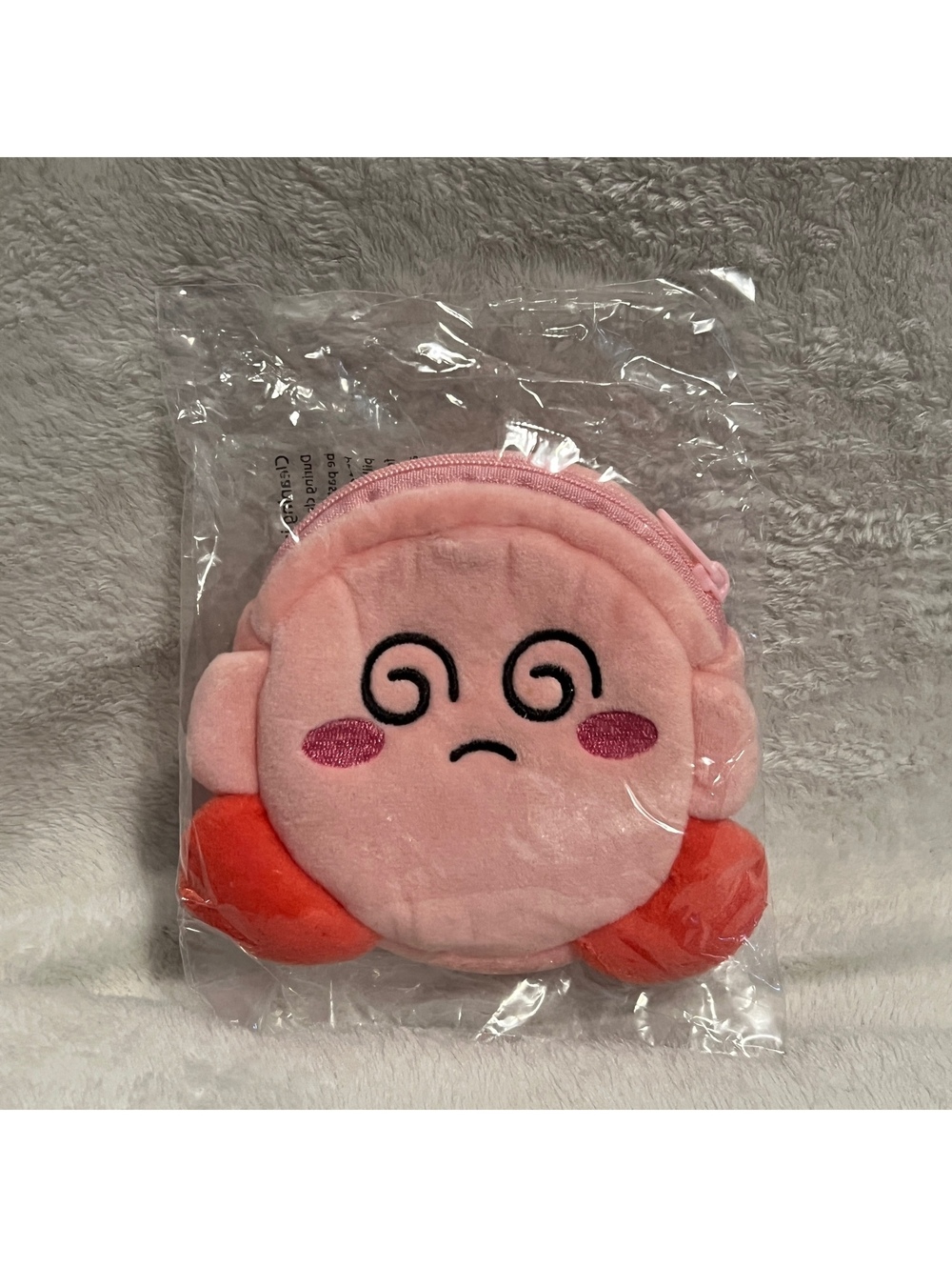 Kirby round plush coin purse keychain